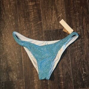 PINK Sparkling Blue Bikini Bottom - Small